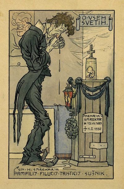 Selbstkarikatur von Hinko Smrekar